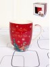 Holiday & Reindeer Print Mug Set (4pcs)